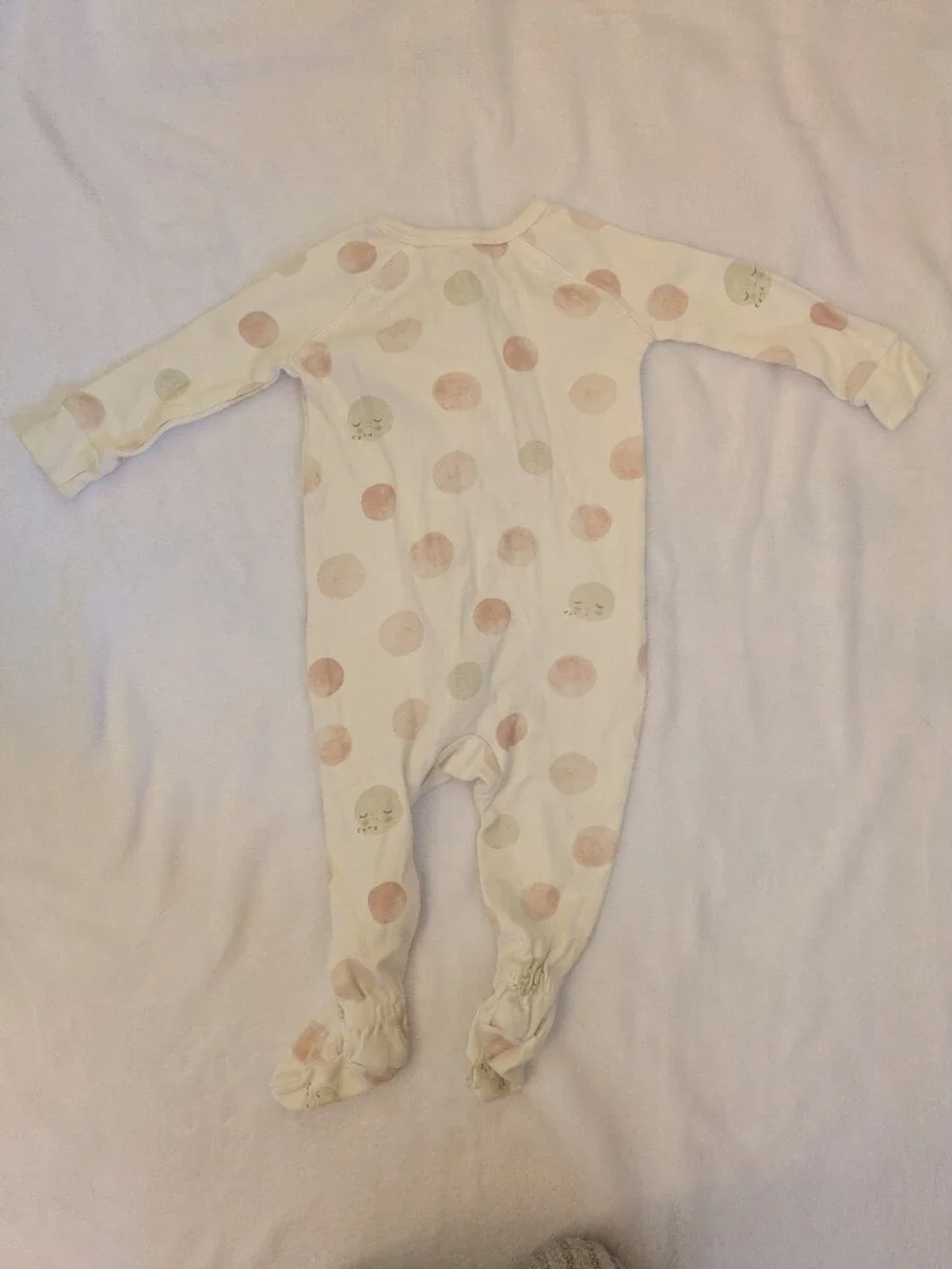 Pehr Baby Zip-Front One-Piece Pajamas Cream Moon Planet 3-6 Month Organic Cotton